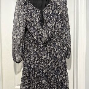 Elie Tahari Floral Long Sleeve Dress